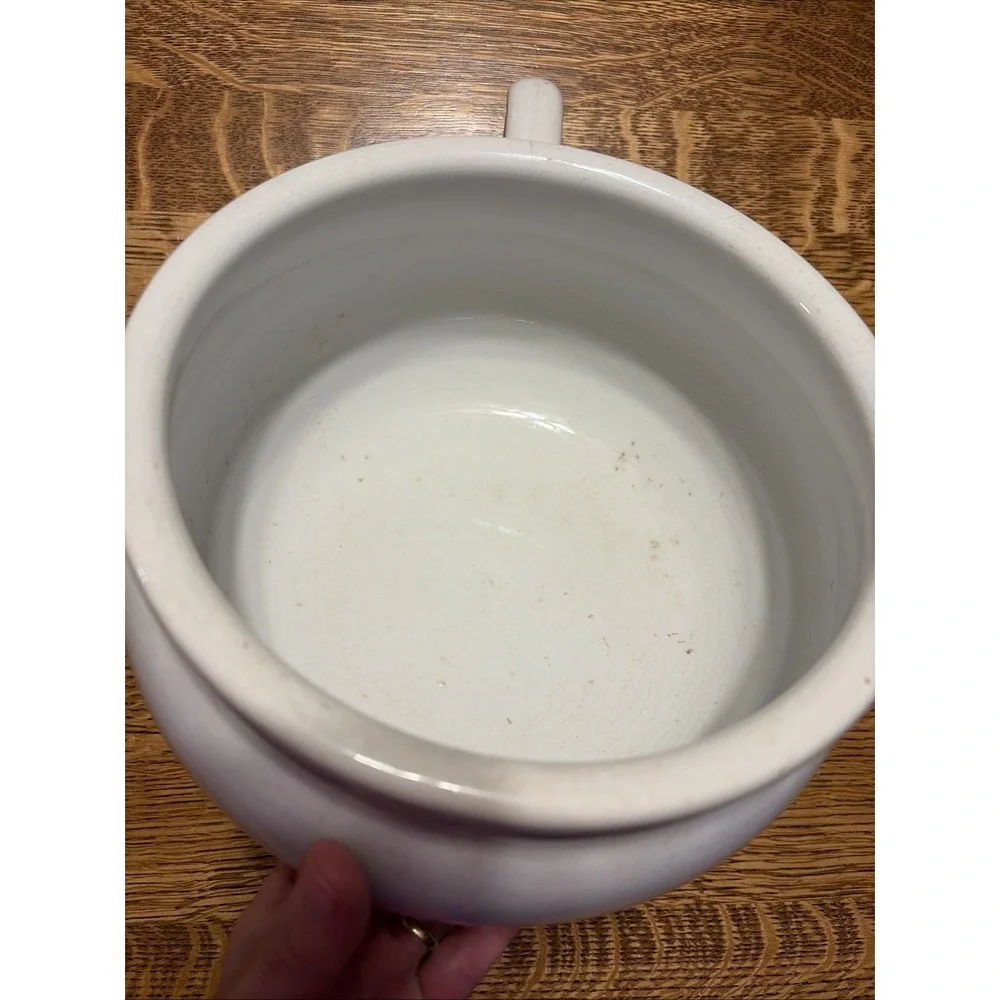 Antique Ironstone Chamberpot Minneapolis Advertising‎ Stamped Farmhouse Decor